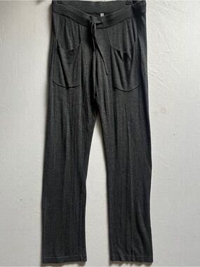 Miiyu Cashmere Blend Black Knit Drawstring Lounge Pants Womens Size L